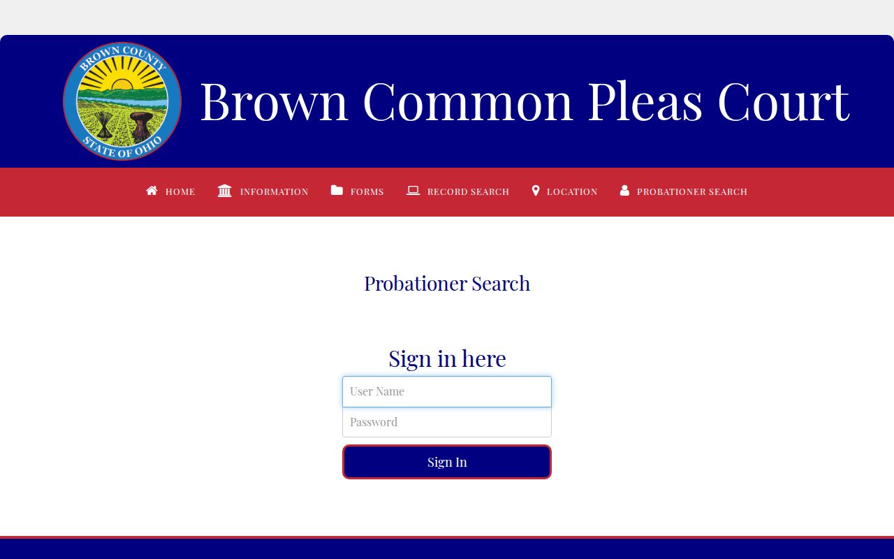 Brown County probation portal access limit